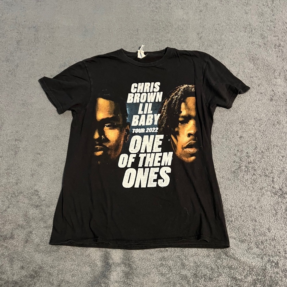 Chris Brown Lil Baby One of Them Ones Tour 2022 T-Shirt Black Medium